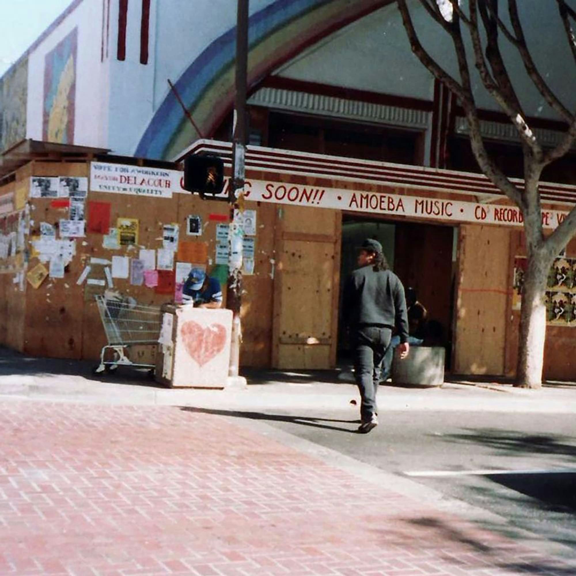 Amoeba Music coming soon! Berkeley, 1990.